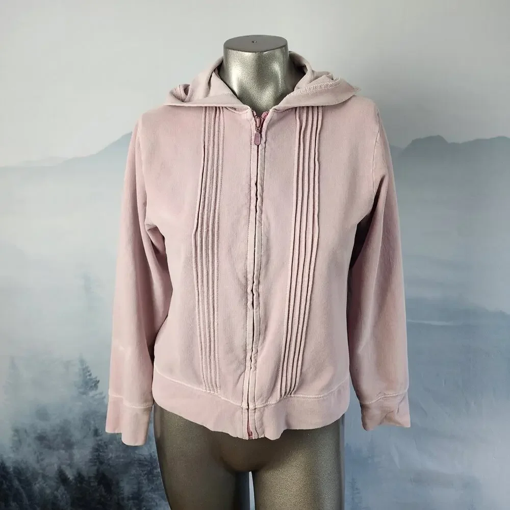 Woolrich Pintucked Hooded Full Zip Blush Jacket | Women's Small